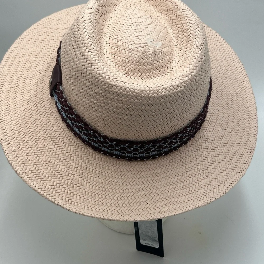 New Rag & Bone Blush Packable Straw Fedora Hat Women Large L NWT $225